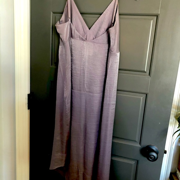 Anthropologie Moulinette Soeurs Shimmery Purple Asymmetrical Slip Dress, size12 - Picture 3 of 6